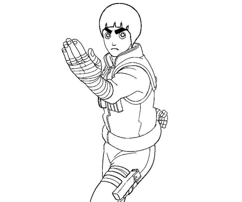 Dibujo de Rock Lee Luchando para Colorear