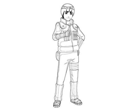 Dibujo de Rock Lee Sonriendo para Colorear