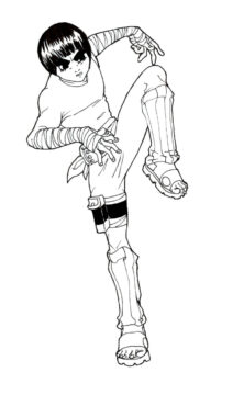 Dibujo de Simple Rock Lee para Colorear