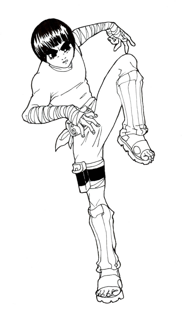 Dibujo de Simple Rock Lee para Colorear