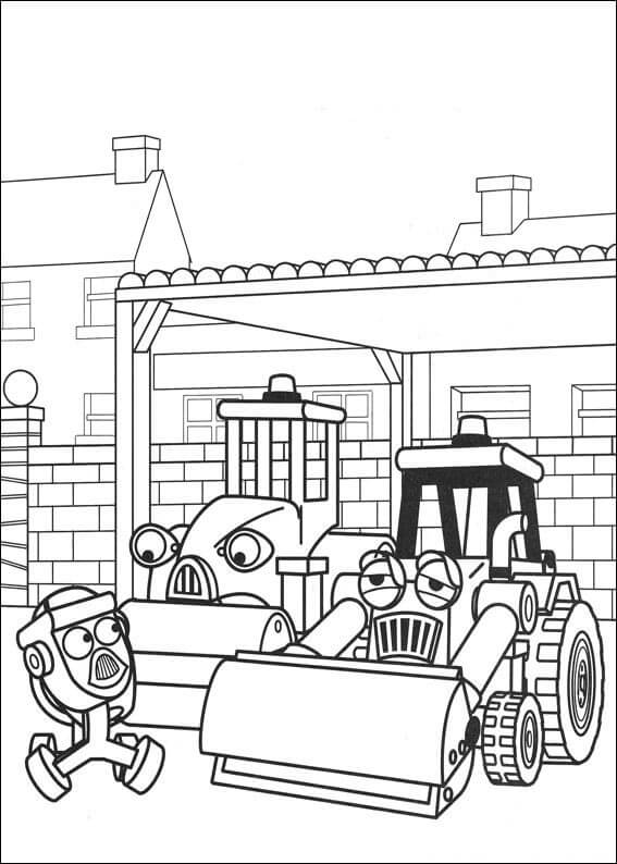 Dibujo de Mareado Roley y Scoop para Colorear