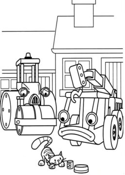 Dibujo de Roley y Gato para Colorear