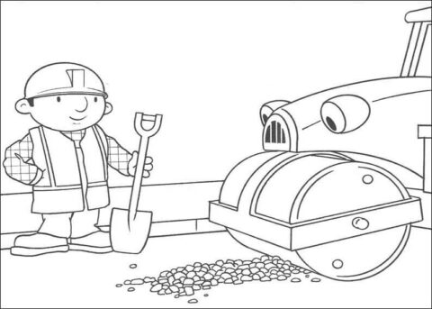 Dibujo de Bob y Roley Trabajando para Colorear