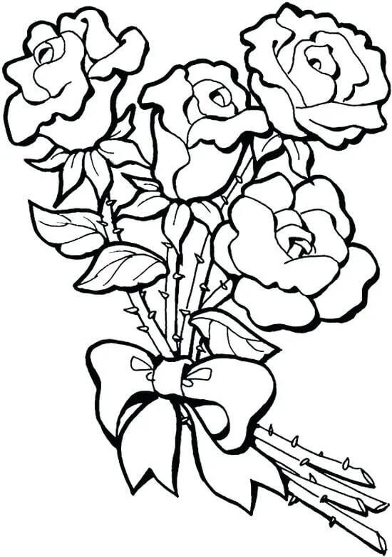 Dibujo de Rosa 1 para Colorear