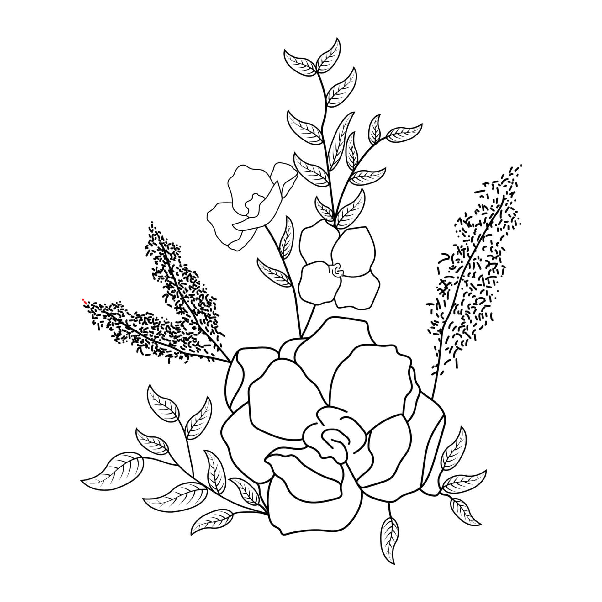 Dibujo de Rosal para Colorear