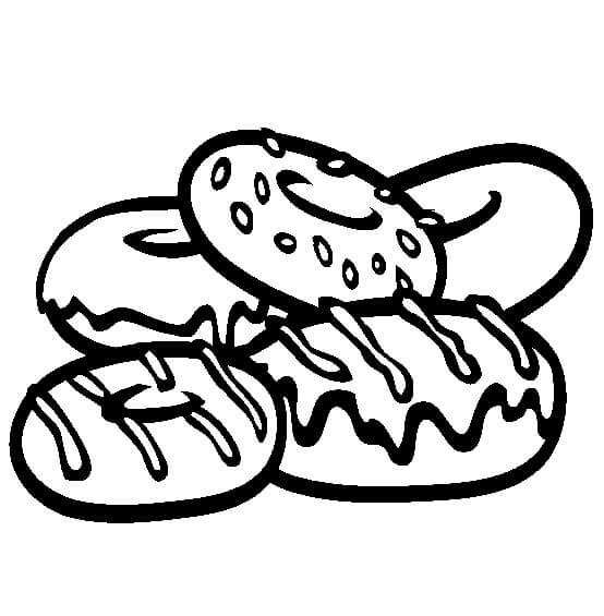 Dibujo de Cinco Donas para Colorear