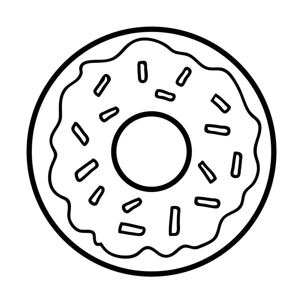 Dibujo de Donut Perfecto para Colorear