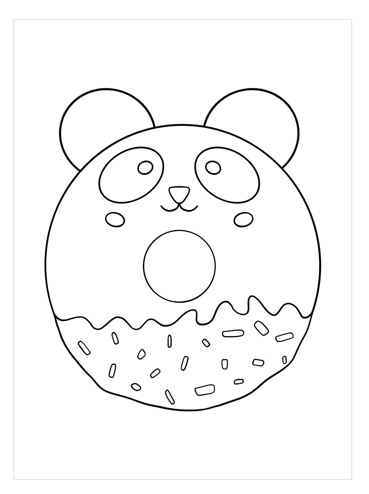 Dibujo de Donut de Panda para Colorear