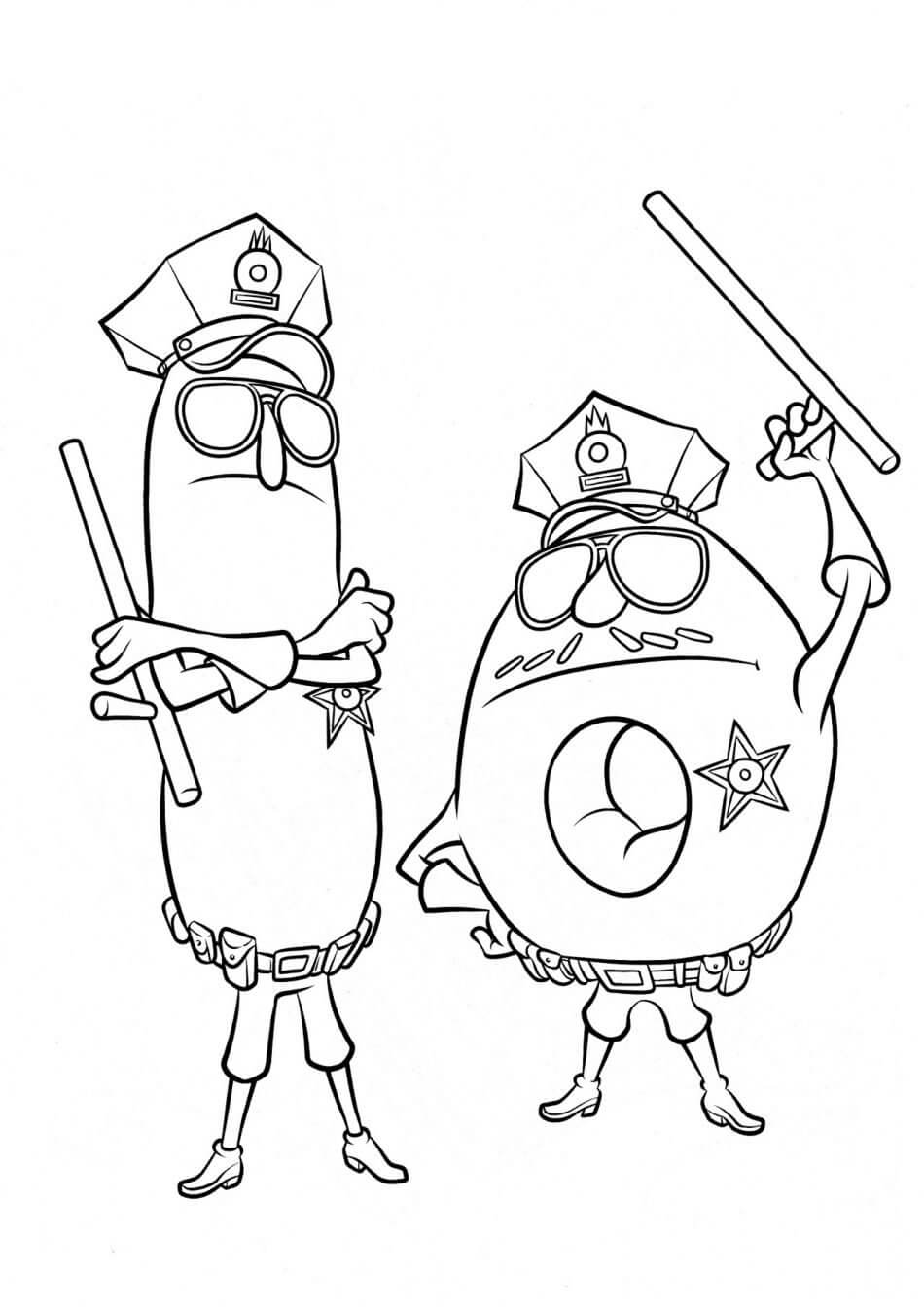 Dibujo de Donut y Amigo de Dibujos Animados para Colorear