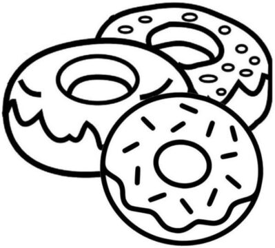 Dibujo de Tres Donas para Colorear