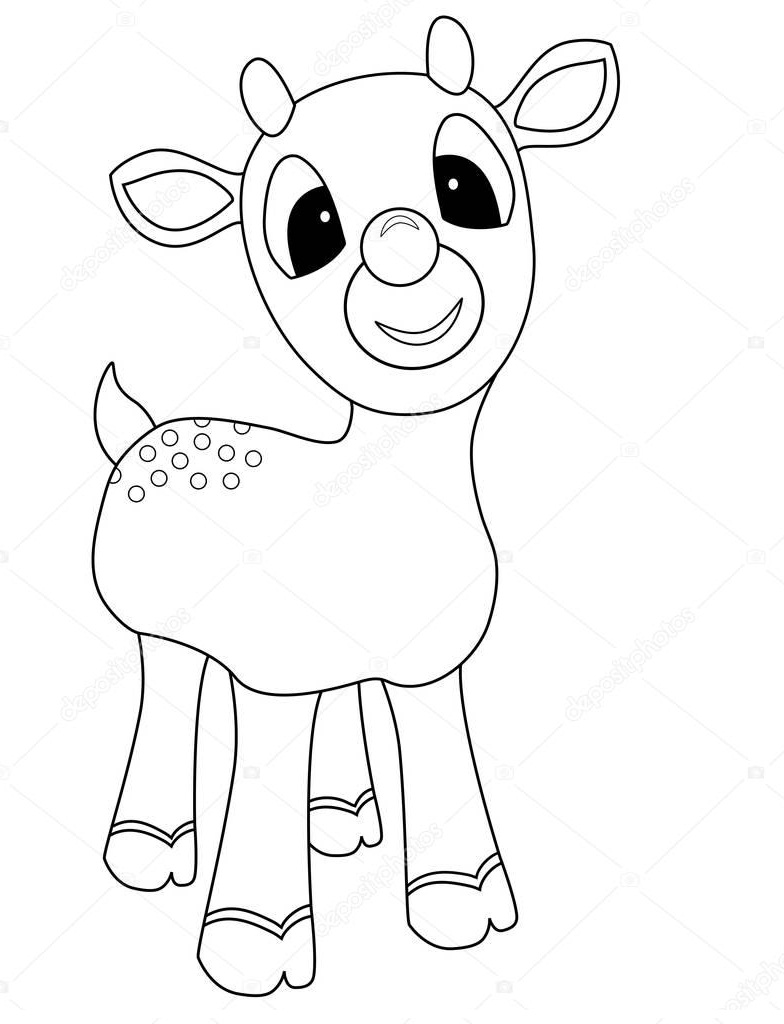 Dibujo de 1580354644 Depositphotos 129596296 Stock Photo Rudolph Coloring Page para Colorear