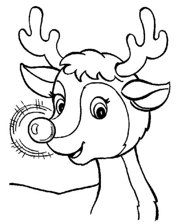 Dibujo de Cara de Rudolph para Colorear