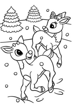 Dibujo de Dos Rudolph para Colorear