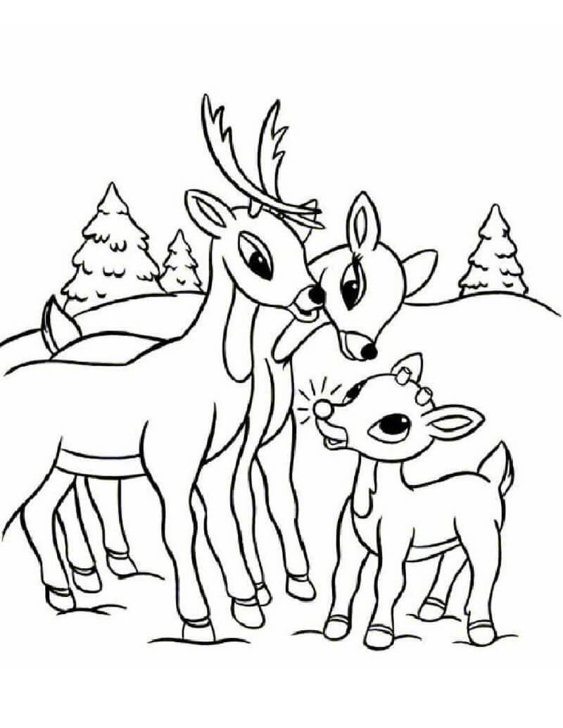 Dibujo de Familia Rudolph para Colorear