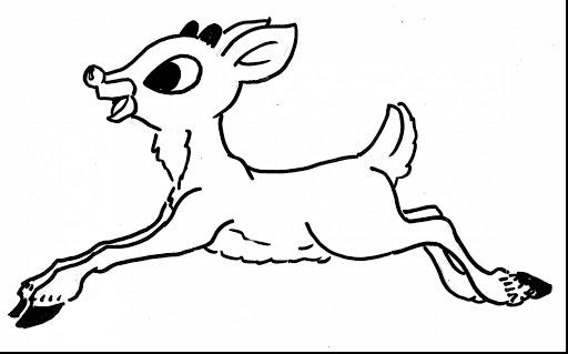 Dibujo de Rudolph Corriendo para Colorear
