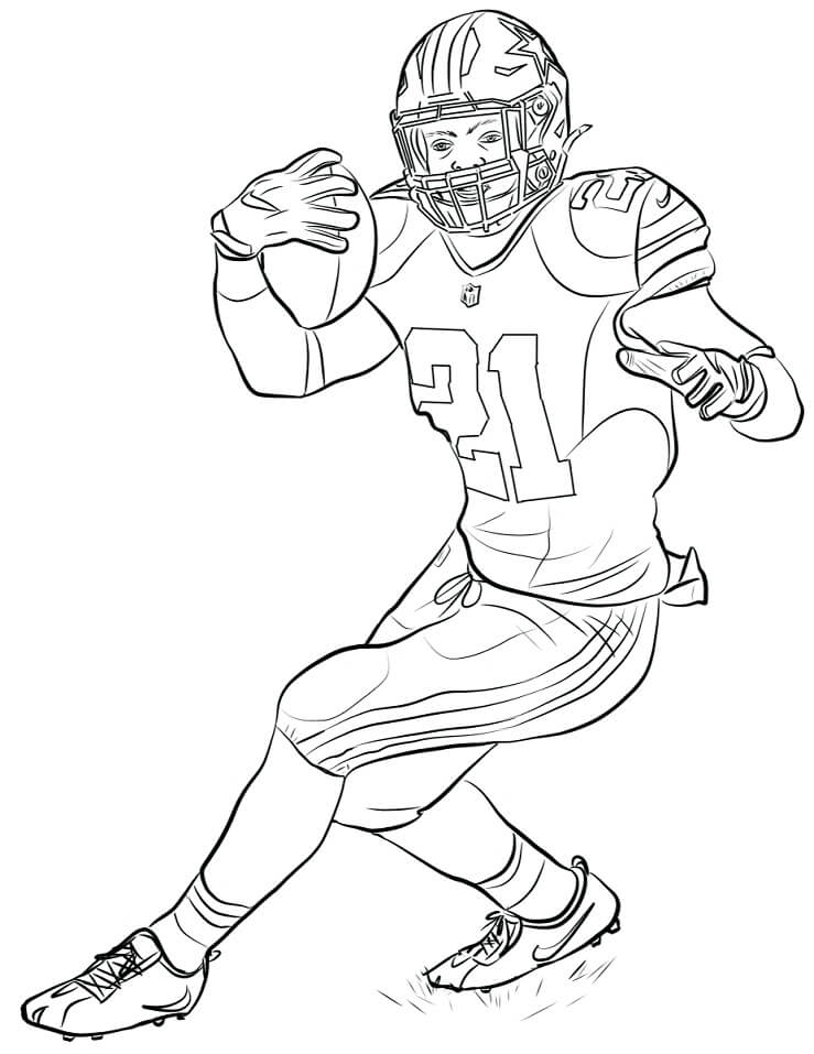 Dibujo de Ezekiel Elliott para Colorear