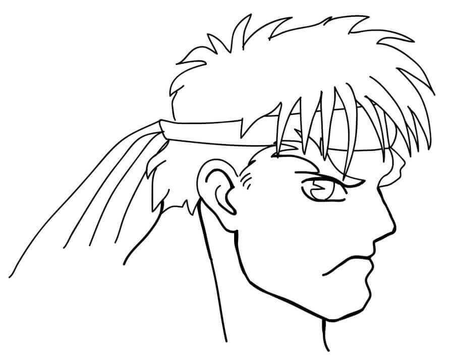 Dibujo de Cabeza Ryu para Colorear