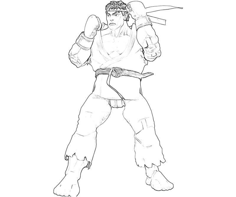 Dibujo de Dibujar Ryu para Colorear