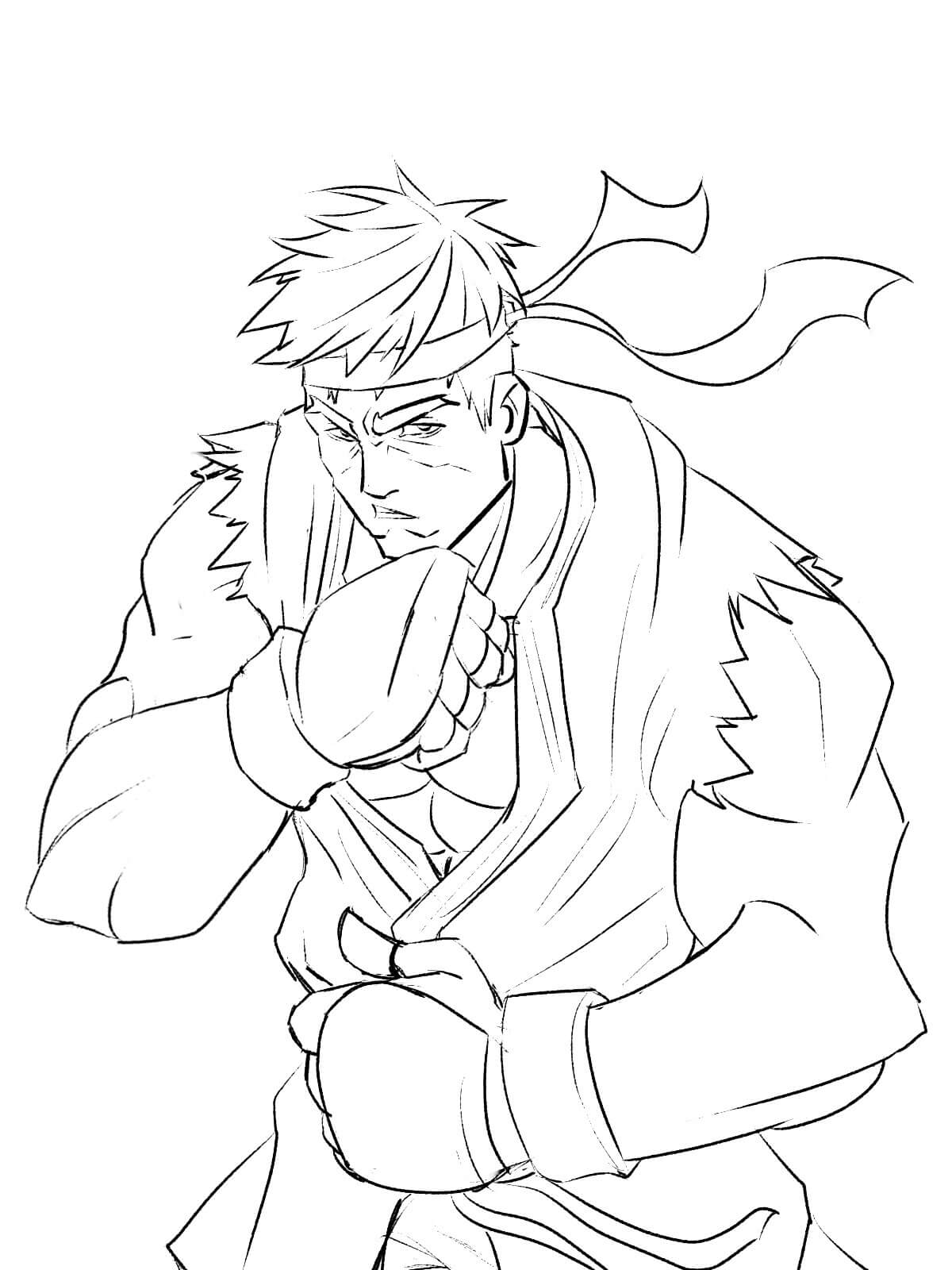 Dibujo de Ryu para Colorear