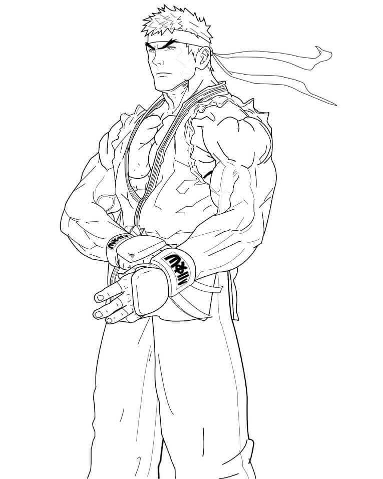Dibujo de Fresco Ryu para Colorear