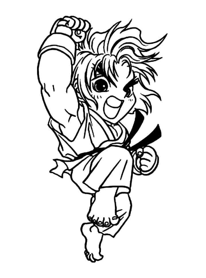 Dibujo de Frío Chibi Ryu para Colorear