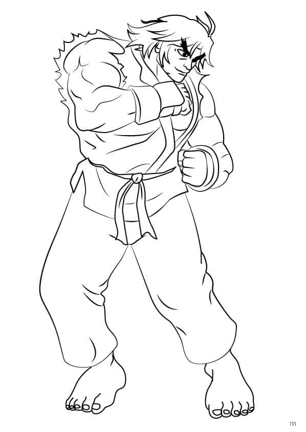 Dibujo de Ken Luchando para Colorear