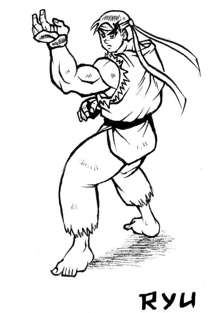 Dibujo de Pequeña Ryu para Colorear