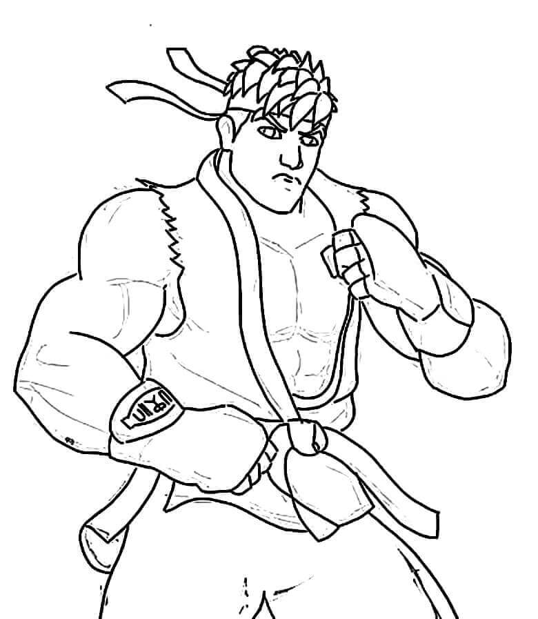Dibujo de Ryu básico para Colorear