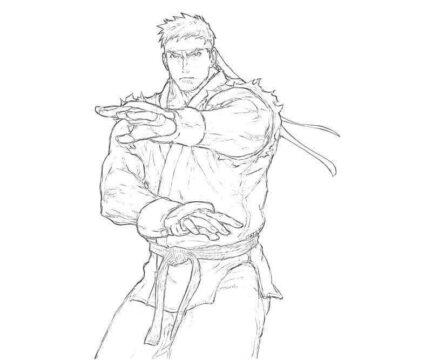 Dibujo de Ryu Defensivo para Colorear