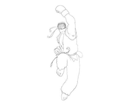 Dibujo de Ryu Punetazo para Colorear