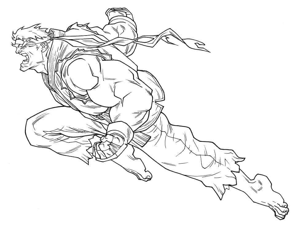 Dibujo de Ryu Salto para Colorear