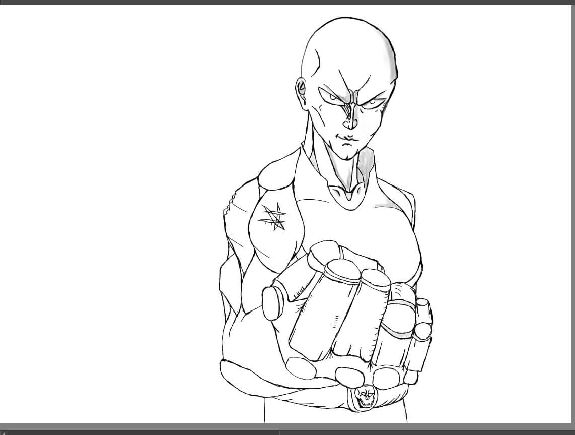 Dibujo de Cara Saitama Enojado para Colorear