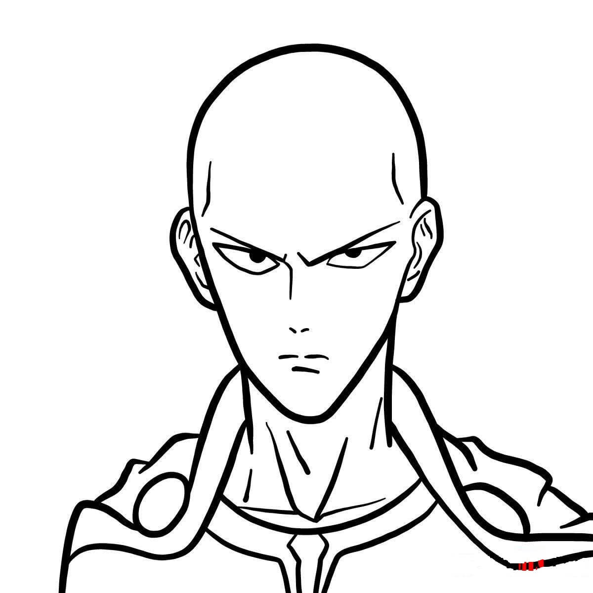 Dibujo de Cara Saitama para Colorear