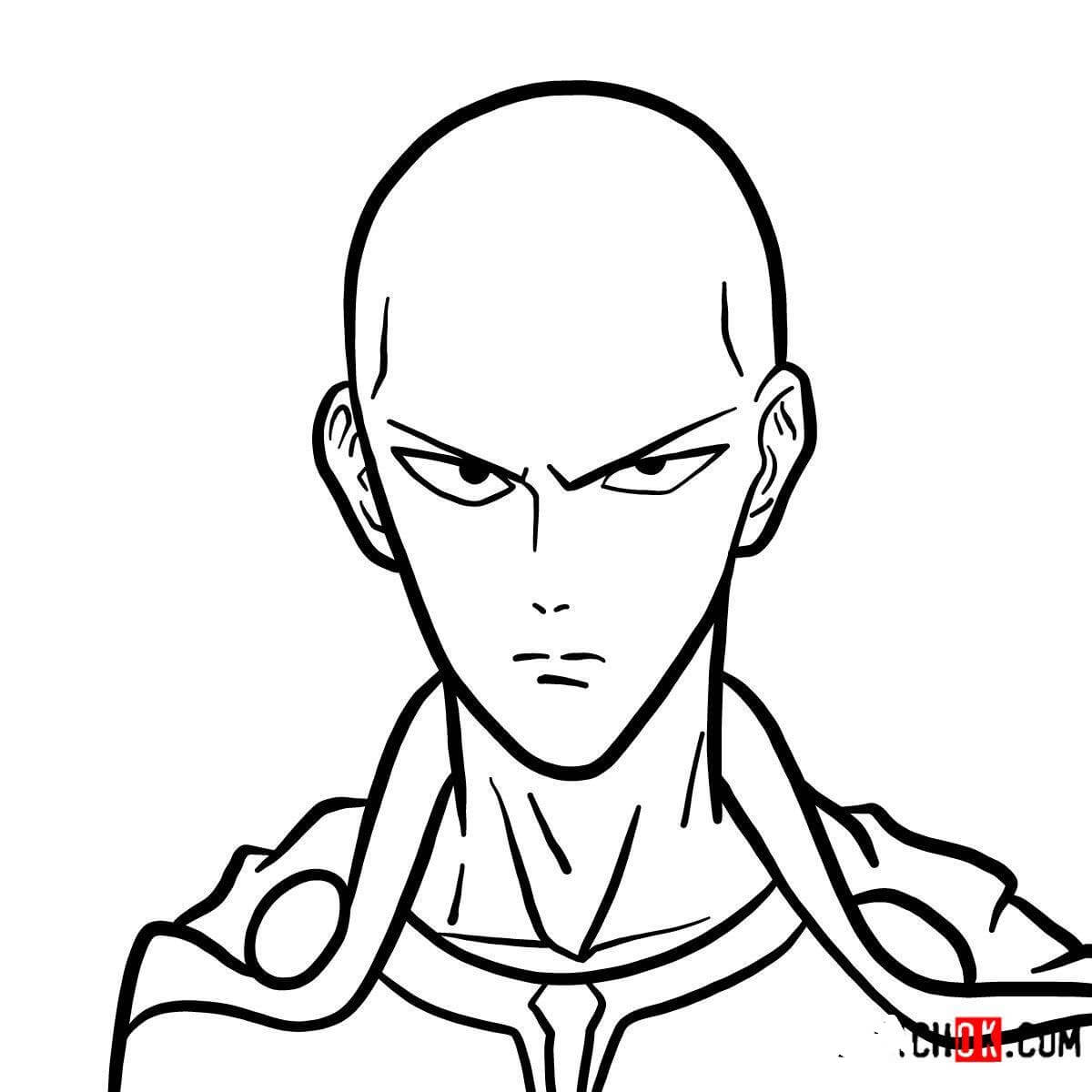 Dibujo de Chibi Saitama 1 para Colorear