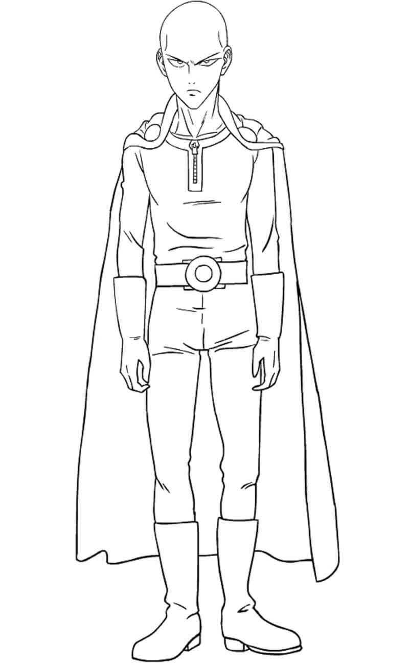 Dibujo de Genial Saitama 1 para Colorear