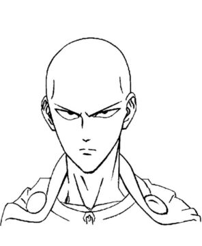 Dibujo de Saitama Enojado para Colorear