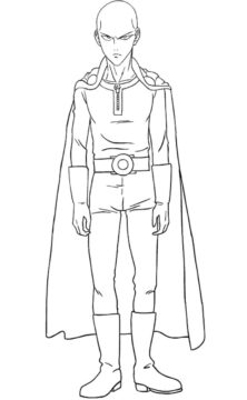 Dibujo de Saitama Fresco Enojado para Colorear