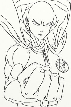 Dibujo de Saitama Impresionante para Colorear