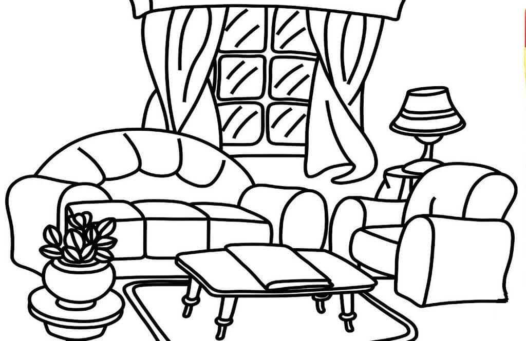 Dibujo de Sala de Estar para Colorear