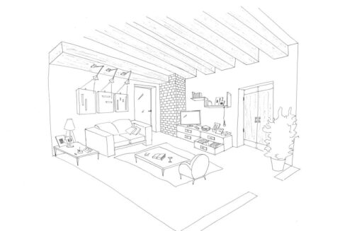 Dibujo de Sala de Estar Libre para Colorear