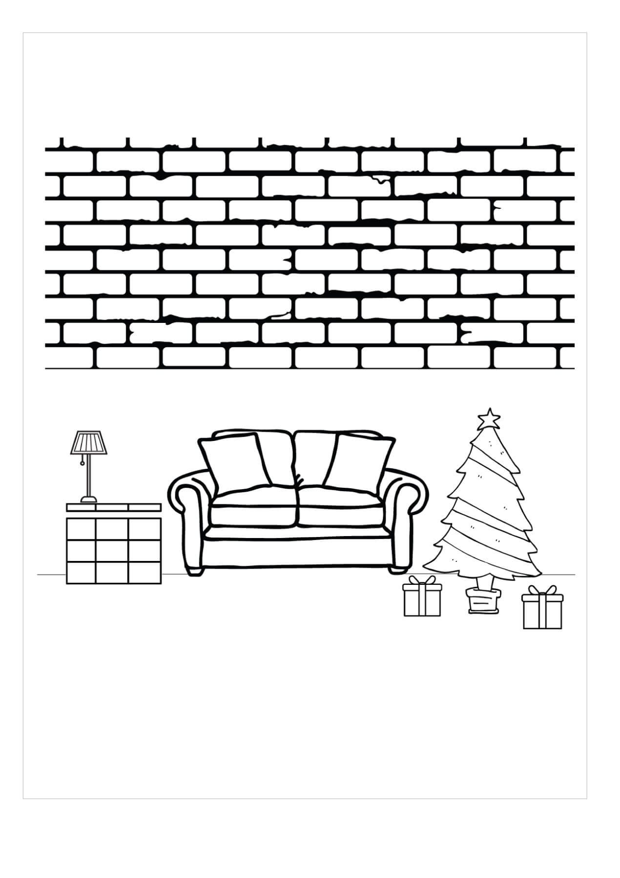 Dibujo de Sala de Estar Idea Libre para Colorear