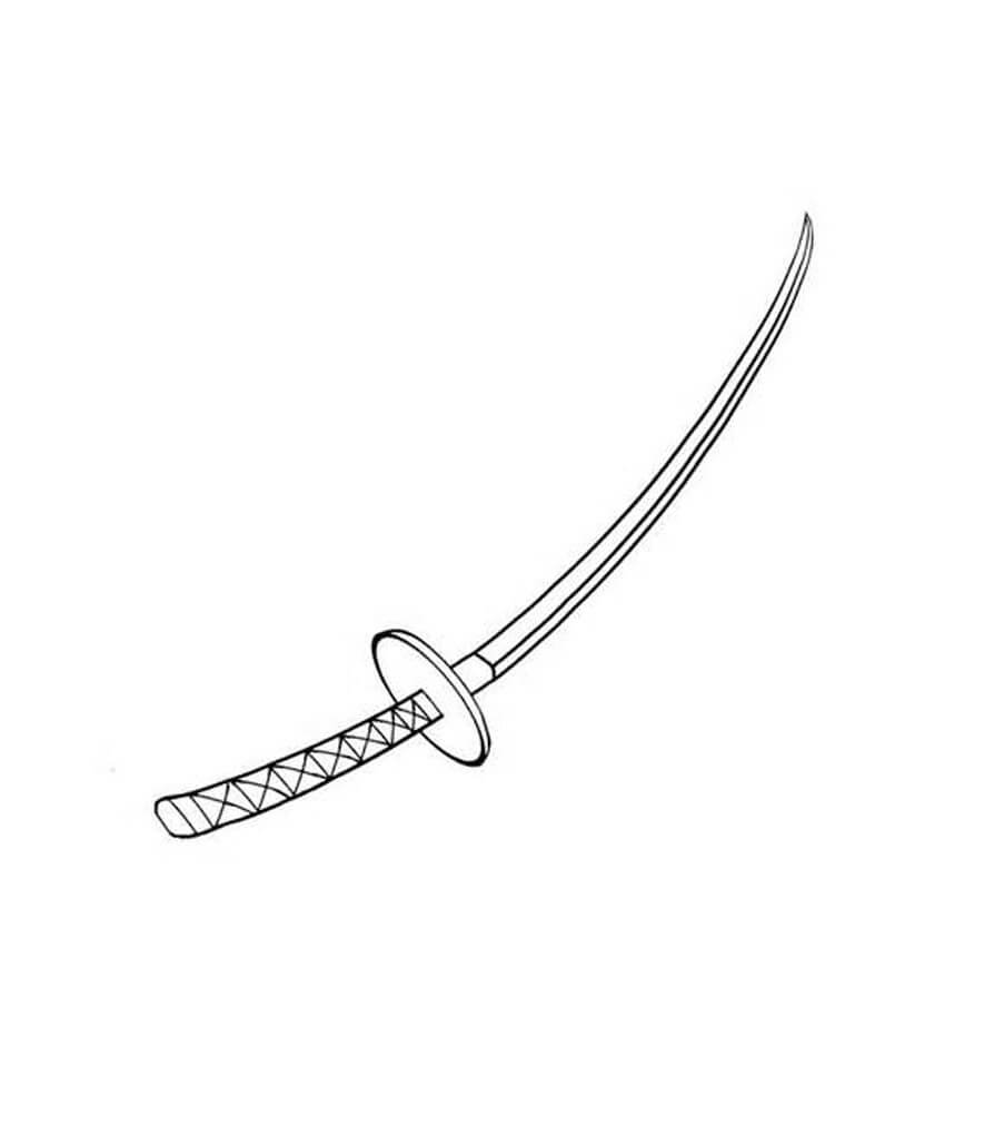 Dibujo de Espada Samurai para Colorear