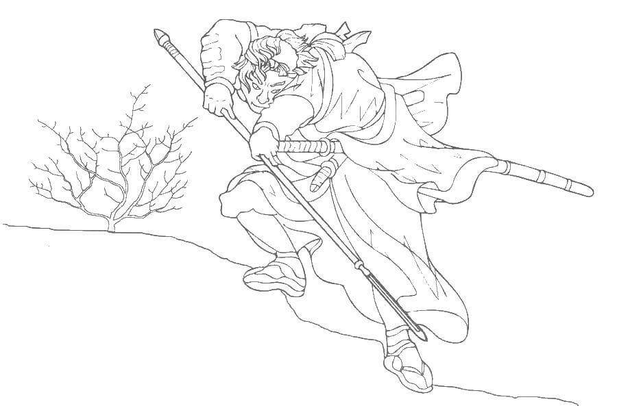 Dibujo de Samurai Ataque para Colorear
