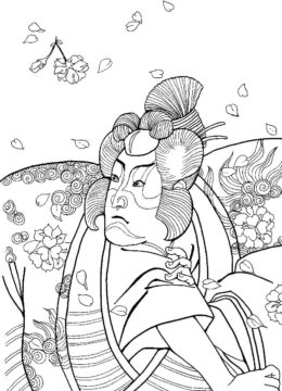 Dibujo de Samurai Es para Adultos para Colorear