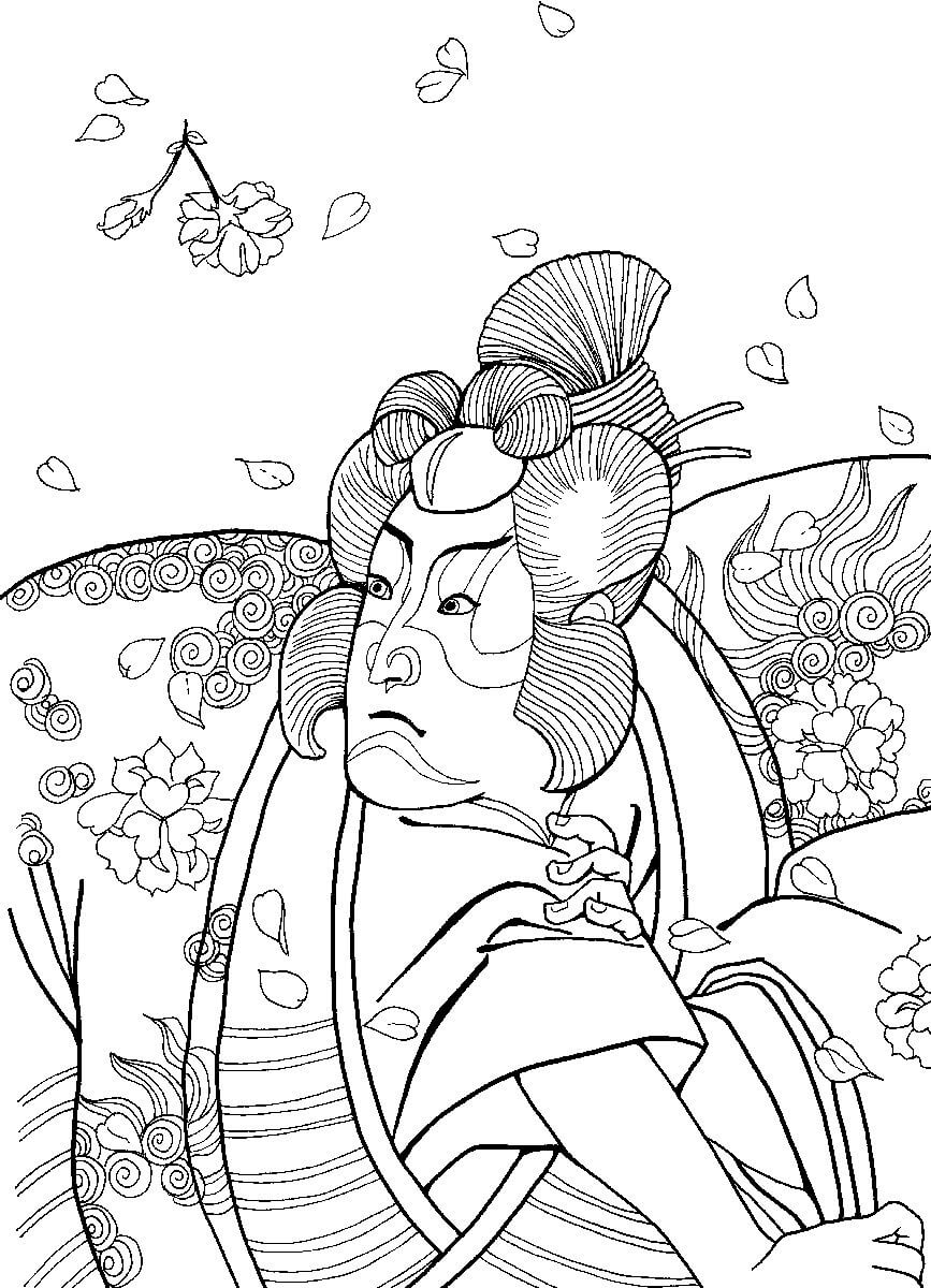 Dibujo de Samurai Es para Adultos para Colorear
