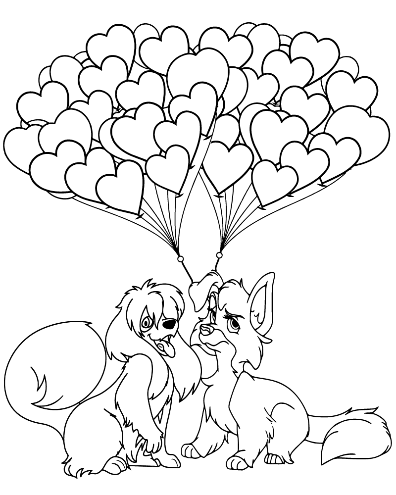 Dibujo de Disney Happy Valentines Day Coloring Page para Colorear