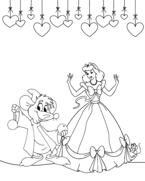 Dibujo de Free Disney Princess Valentines Day Coloring Page para Colorear