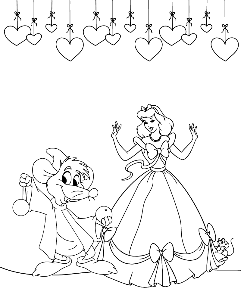 Dibujo de Free Disney Princess Valentines Day Coloring Page para Colorear