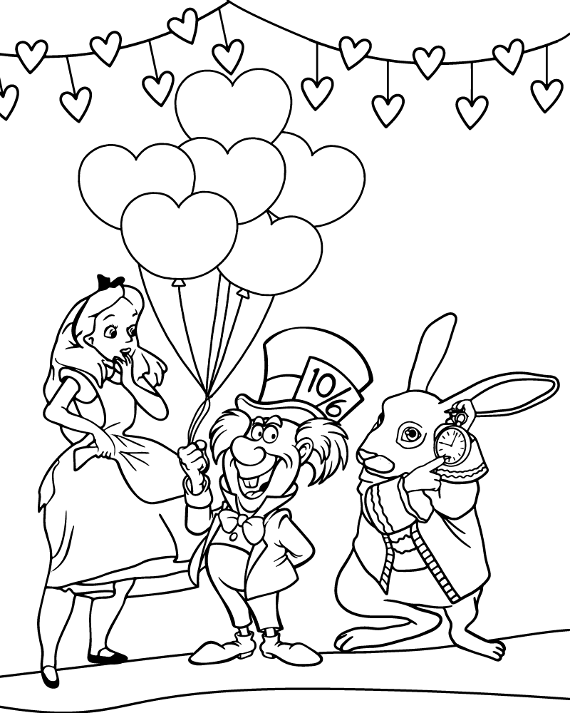 Dibujo de Valentine Disney Activity para Colorear