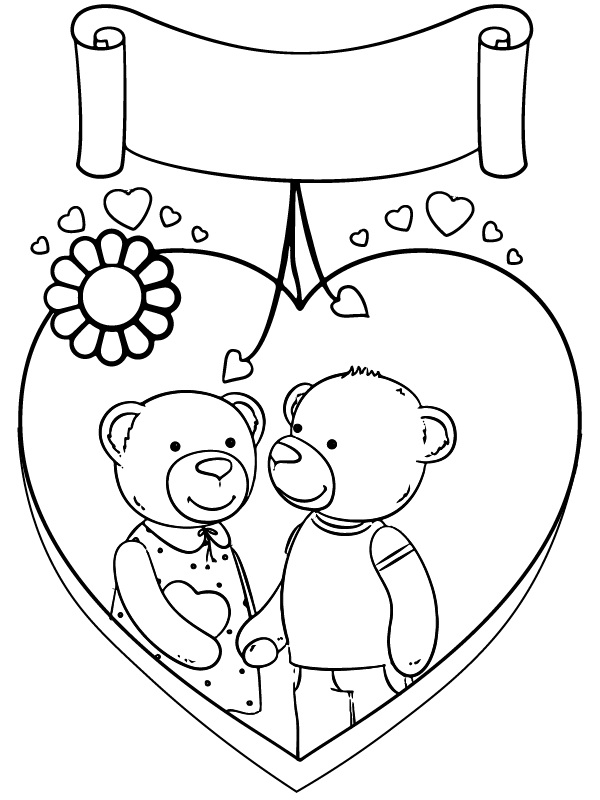 Dibujo de Cute Heart Valentines Coloring Pagepng para Colorear